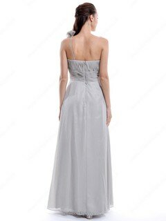 One Shoulder Chiffon Floor-length Flower(s) Women Bridesmaid Dress #DS01012896