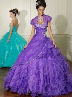 Ball Gown Sweetheart Organza Floor-length Sleeveless Crystal Detailing Quinceanera Dresses #02071663