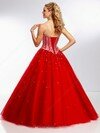 Ball Gown Notched Tulle Satin Floor-length Rhinestone Quinceanera Dresses #02071886