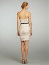 Sheath/Column Champagne For Less Elastic Woven Satin Sashes / Ribbons Short/Mini Bridesmaid Dress #01011527