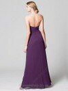 Simple Strapless Chiffon Ruched Purple Ankle-length Bridesmaid Dresses #01011653