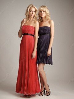 Discounted Empire Strapless Chiffon Pleats Ankle-length Bridesmaid Dress #01011731