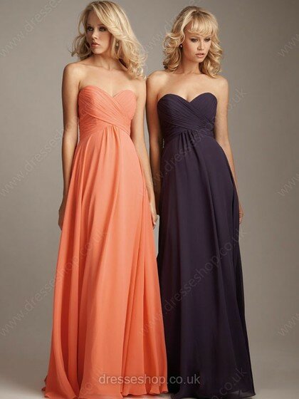 Perfect Sweetheart Orange Chiffon with Ruffles Empire Bridesmaid Dress #01011742