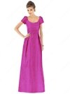 A-line Scoop Taffeta Floor-length Draped Bridesmaid Dresses #01011824