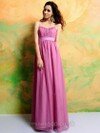 Empire Spaghetti Straps Chiffon Floor-length Sashes / Ribbons Bridesmaid Dresses #01011926