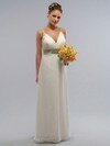 Empire Straps Chiffon Floor-length Sashes / Ribbons Bridesmaid Dresses #01011949