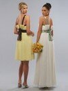 Empire Straps Chiffon Floor-length Sashes / Ribbons Bridesmaid Dresses #01011949