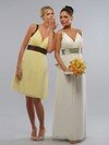 Empire Straps Chiffon Floor-length Sashes / Ribbons Bridesmaid Dresses #01011949