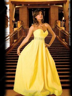 A-line Sweetheart Taffeta Floor-length Crystal Detailing Bridesmaid Dresses #01011986