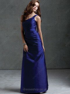 One Shoulder Floor-length Taffeta with Ruffles Affordable A-line Bridesmaid Dress #01012059