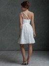 Unique One Shoulder Knee-length Sashes/Ribbons Ivory Lace Bridesmaid Dress #01012067