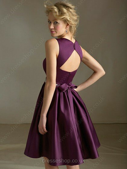 A-line Coolest Satin Sashes / Ribbons Short/Mini Open Back Bridesmaid Dresses #01012071