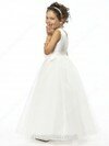 Scoop Neck Tulle with Sashes/Ribbons A-line Exclusive White Flower Girl Dress #01031431