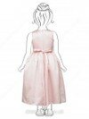Different Scoop Neck Satin Ankle-length Sashes/Ribbons Pink Flower Girl Dress #01031492