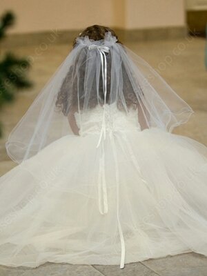 Ball Gown Spaghetti Straps Tulle Ankle-length Beading Junior Bridesmaid Dresses#01040025