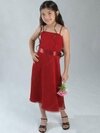 A-line Spaghetti Straps Chiffon Tea-length Sashes / Ribbons Junior Bridesmaid Dresses #01040043