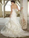 Sweetheart White Satin Beading Spaghetti Straps Sheath/Column Wedding Dress #00016564