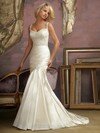 Trumpet/Mermaid Spaghetti Straps Satin Sweep Train Ivory Beading Wedding Dresses #00016571
