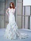 Trumpet/Mermaid Sweetheart Satin Court Train Ivory Pick-Ups Wedding Dresses #00016598