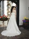 Ivory Chapel Train Lace-up Taffeta Beading Sweetheart Wedding Dress #00016620