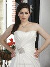 Ivory Chapel Train Lace-up Taffeta Beading Sweetheart Wedding Dress #00016620
