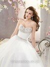 Chapel Train Great Tulle Beading White Ball Gown Wedding Dress #00016628
