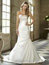 Promotion Sheath/Column Lace-up Ivory Satin Appliques Lace Sweetheart Wedding Dresses #00016744