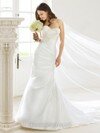 Promotion Sheath/Column Lace-up Ivory Satin Appliques Lace Sweetheart Wedding Dresses #00016744