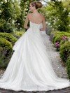 Ball Gown Sweetheart Organza Satin Sweep Train White Beading Wedding Dresses #00016796