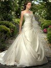 Ball Gown Sweetheart Satin Sweep Train Ivory Beading Wedding Dresses #00016803