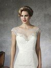 Scoop Neck Ivory Lace Court Train Beading Cap Straps Wedding Dress #00016828