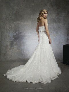 White Lace Trumpet/Mermaid Beading Sweetheart Online Wedding Dresses #00016829