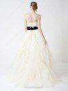 Princess Strapless Tulle Floor-length Sashes / Ribbons Wedding Dresses #00020338