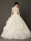 Strapless Tiered Tulle Appliques Lace Expensive Ball Gown Wedding Dress #00020342