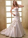 Trumpet/Mermaid Sweetheart Satin Court Train Ruffles Wedding Dresses