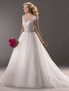 Ball Gown Scoop Tulle Sweep Train Lace Wedding Dresses #00020375