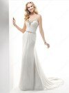 Hot Sweetheart Chiffon with Beading White Sheath/Column Wedding Dresses #00020383