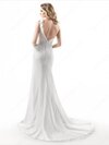 One Shoulder Backless Chiffon Appliques Lace Sexy Trumpet/Mermaid Wedding Dress #00020385