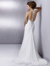 Gorgeous Open Back Sheath/Column Chiffon Beading Halter Wedding Dresses #00020403