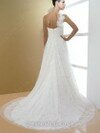 Empire One Shoulder Tulle Chiffon Court Train Flower(s) Wedding Dresses #00015989