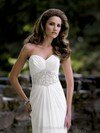 Sheath/Column Sweetheart Chiffon Court Train Beading Wedding Dresses #00016302