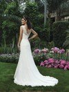 Scoop Neck Open Back White Lace Appliques Lace Sheath/Column Wedding Dresses #00016320