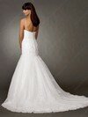 Fashion Trumpet/Mermaid White Lace Beading Sweep Train Wedding Dresses #00016326