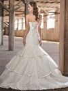 Ivory Sweetheart Tiered Organza Sashes/Ribbons Trumpet/Mermaid Wedding Dresses #00016765