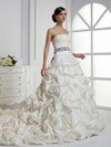 Princess Strapless Taffeta Chapel Train Sashes / Ribbons Wedding Dresses #00017227