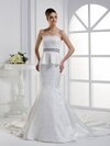 Trumpet/Mermaid Strapless Taffeta Court Train Lace Wedding Dresses #00017237