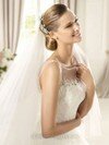 Amazing Scoop Neck Ivory Tulle Appliques Lace Ball Gown Wedding Dresses #00018056