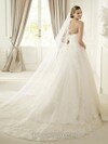 Vintage Ball Gown Lace Court Train Appliques Lace White Wedding Dress #00018058