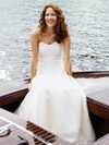 A-line Sweetheart Satin Court Train Lace Wedding Dresses #00018145