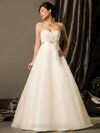Ball Gown Sweetheart Organza Satin Sweep Train Sashes / Ribbons Wedding Dresses #00018234